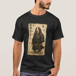 Basset Hound Samurai Art Japanese Vintage T-Shirt