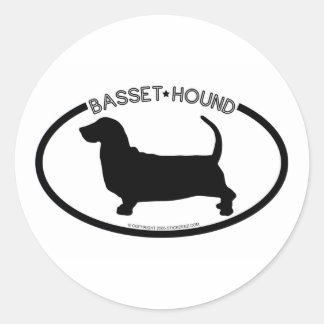 Basset Hound Silhouette Black Sticker