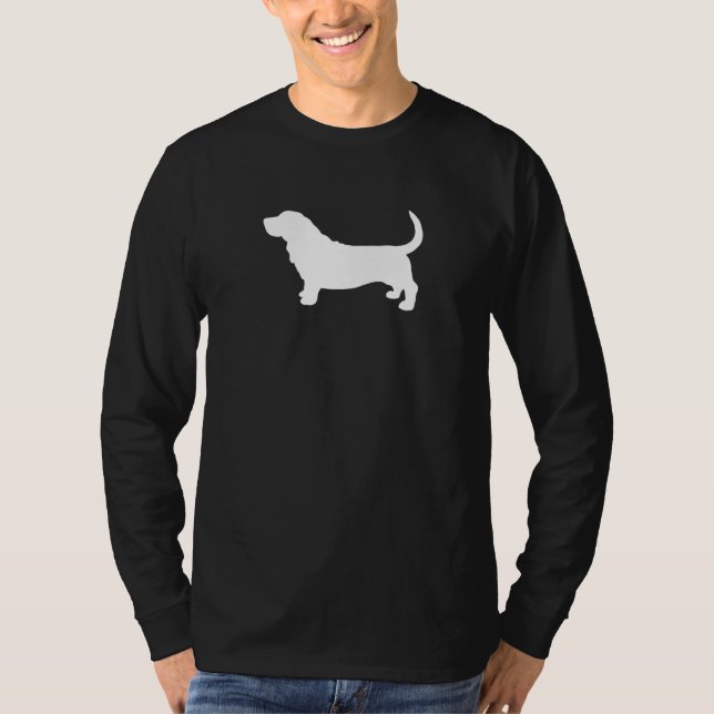 Basset Hound Silhouette Cool Scent Hound Lover's T-Shirt (Front)