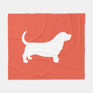 Basset Hound Silhouette Cosy Dog Lover Fleece Blanket