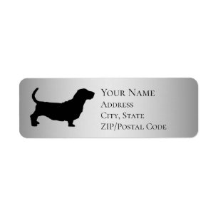Basset Hound Silhouette Return Address