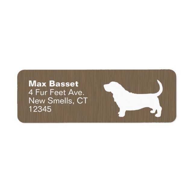 Basset Hound Silhouette Return Address Labels (Front)