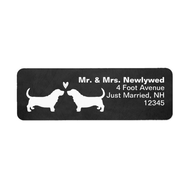 Basset Hound Silhouettes with Heart Return Address (Front)