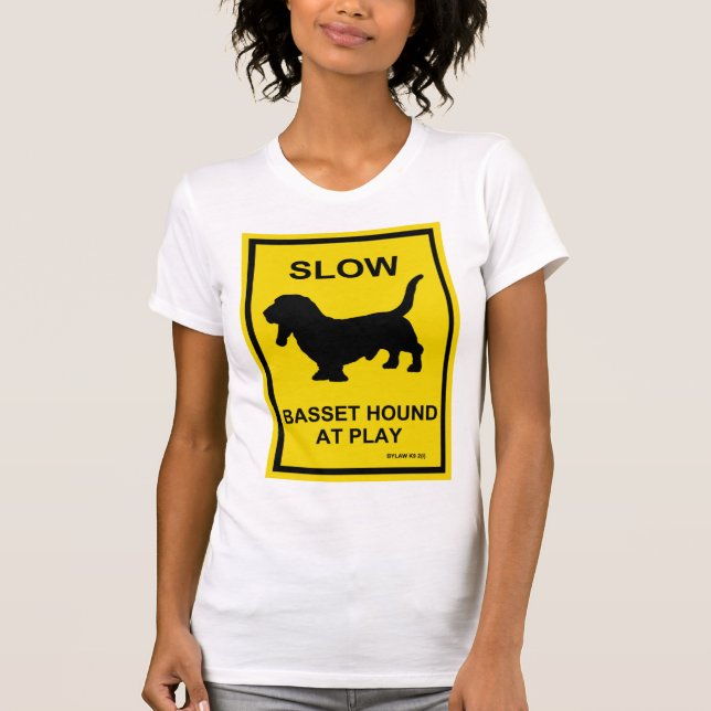 Basset Hound Slow At Play T-Shirt (Front)