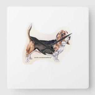 Basset Hound Square Wall Clock