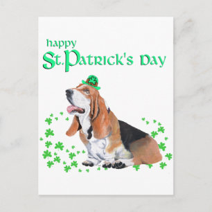 Basset Hound St. Patrick's Day Postcard