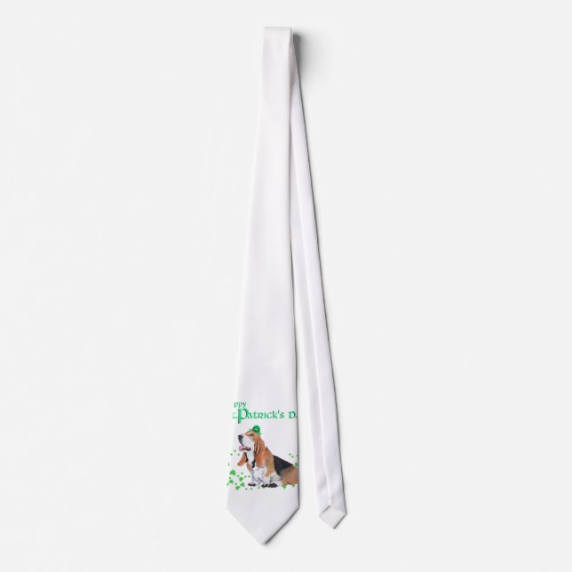 Basset Hound St. Patrick's Day Tie (Front)