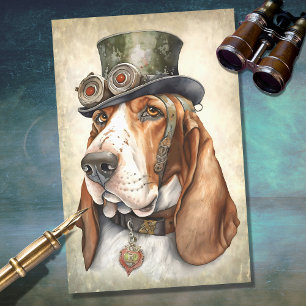Basset Hound Steampunk 1 Decoupage Paper