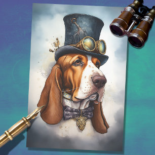 Basset Hound Steampunk 3 Decoupage Paper