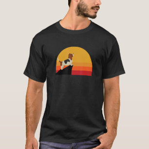 Basset Hound  Sunset Dog Pet Cute Black Orange Yel T-Shirt
