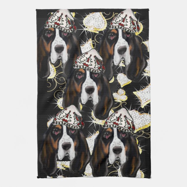 BASSET HOUND  TEA TOWEL (Vertical)