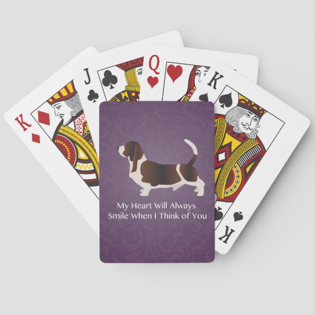 Basset Hound Thinking of You Design Playing Cards (Back)