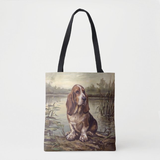 Basset Hound Tote Bag (Front)