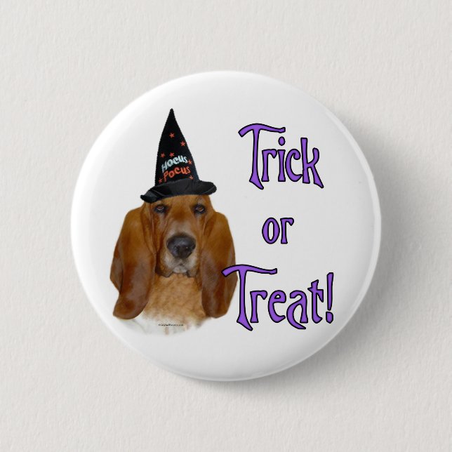 Basset Hound Trick 6 Cm Round Badge (Front)