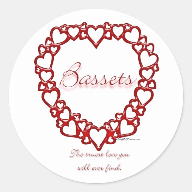 Basset Hound True Love - Sticker (Front)