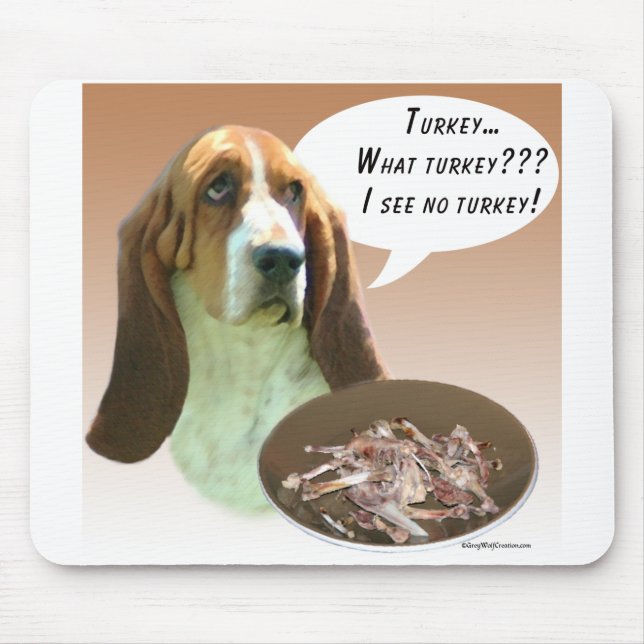 Basset Hound Turkey Mouse Pad (Front)
