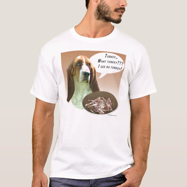 Basset Hound Turkey T-Shirt (Front)
