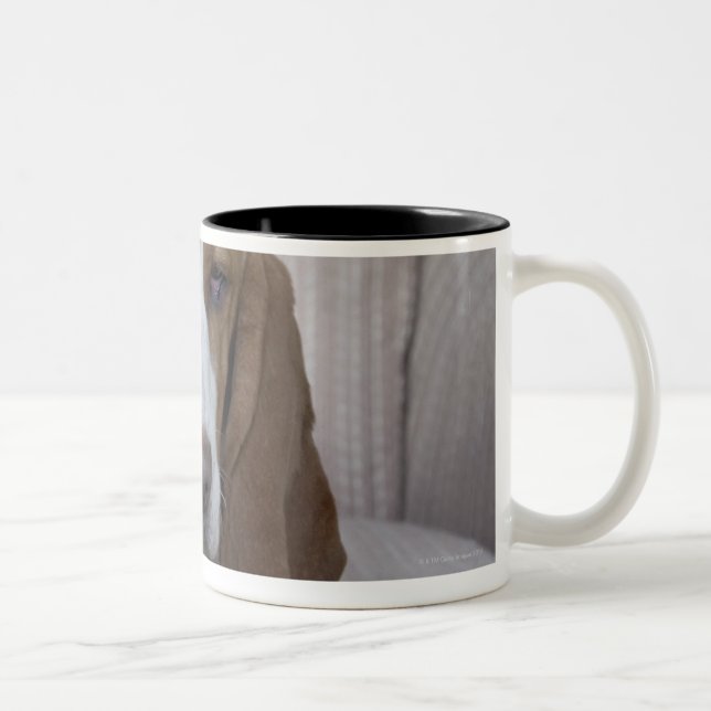 Basset Hound Two-Tone Coffee Mug (Right)