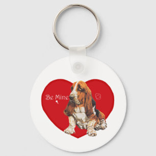 Basset Hound Valentine Key Ring