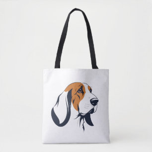 Basset Hound Vector Art Animal Modern Urban City Tote Bag