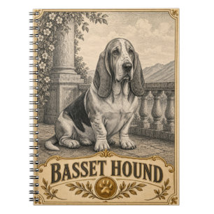 Basset Hound, Vintage Heritage Dog Notebook