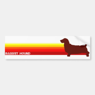 Basset Hound With Stripes Bumper Sticker