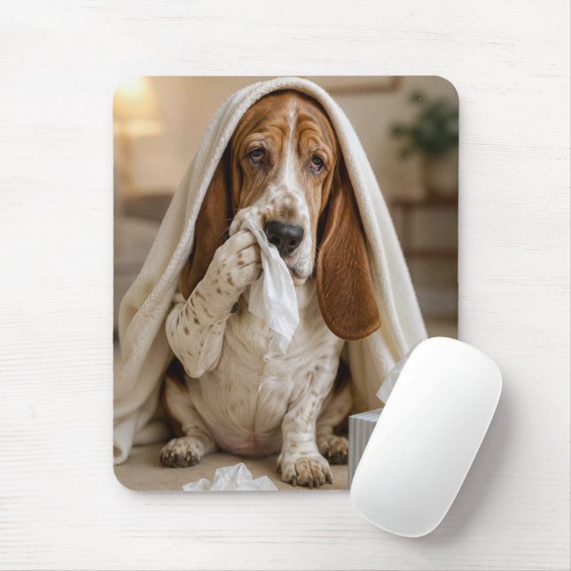 Basset Hound with the Sniffles Mouse Pad (With Mouse)