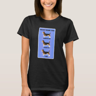 Basset Hound Yoga Silly Pet Owner Joke Plank Exerc T-Shirt