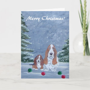 Basset Hound's Christmas Card
