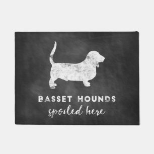 Basset Hounds Spoiled Here Vintage Chalkboard Doormat