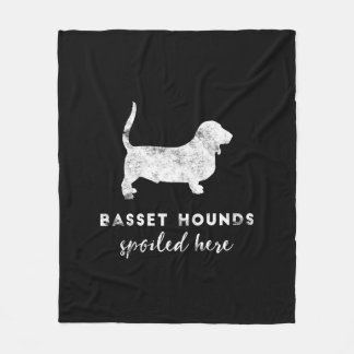 Basset Hounds Spoiled Here Vintage Chalkboard Fleece Blanket