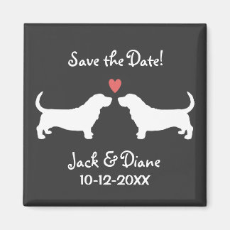 Basset Hounds Wedding Save the Date Magnet