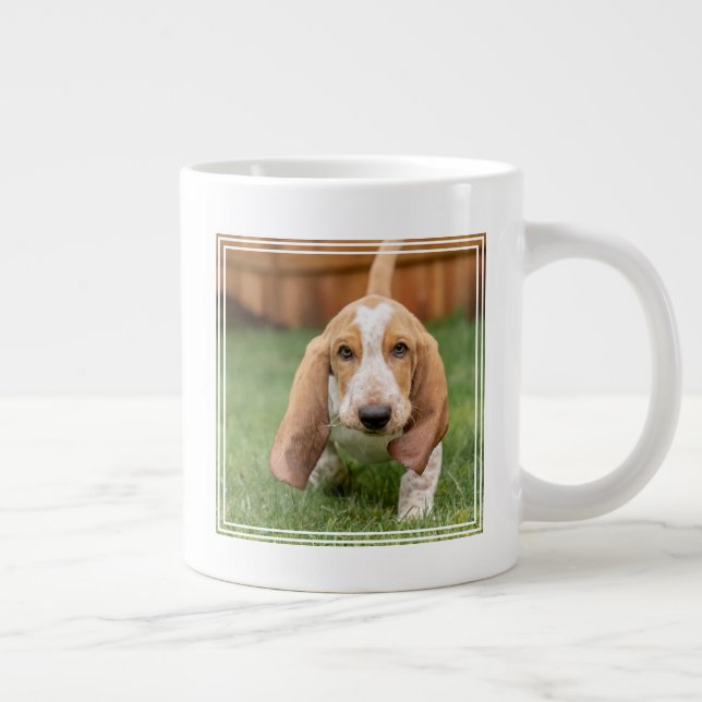 Basset Houng Puppy Walking Large Coffee Mug (Right)