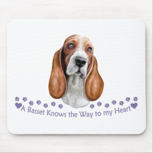 Basset Knows the Way to My Heart Mouse Pad