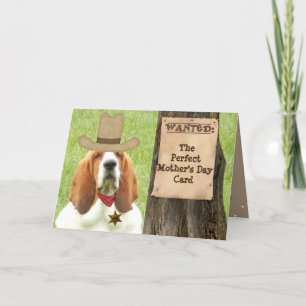 Basset "Mother's Day" Card with Cowboy Theme