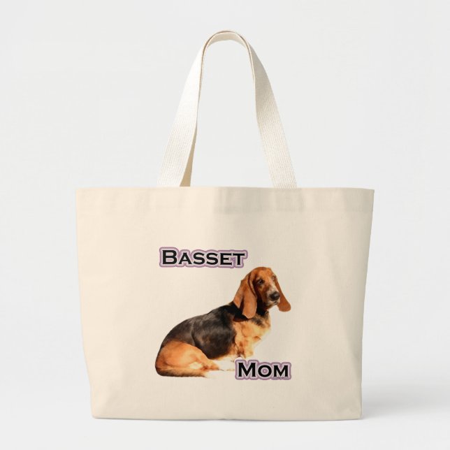 Basset Mum 4 Large Tote Bag (Front)