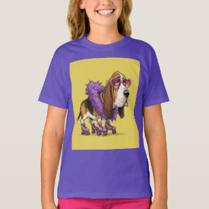 Basset on Roller Skates, by Natasha Us T-Shirt