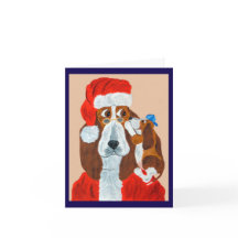 Basset Puppy telling Santa his Christmas wishes
