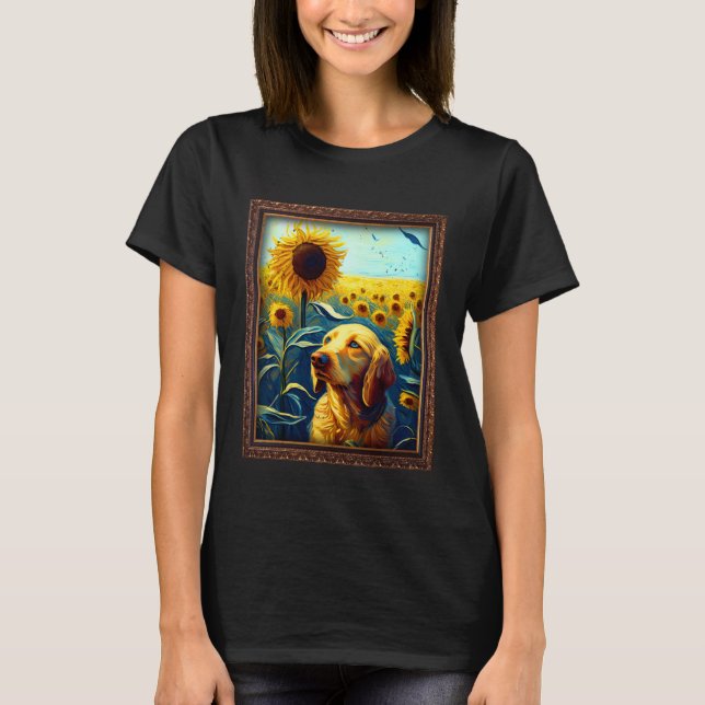 Basset Retriever Painting Sunflower Flower Mom Wom T-Shirt (Front)
