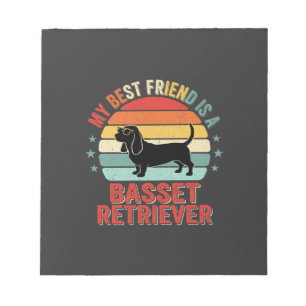 Basset Retriever Retro Sunset Dog Notepad