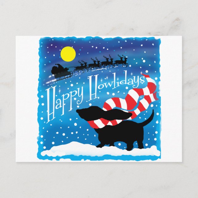 Basset Scarf Postcard (Front)