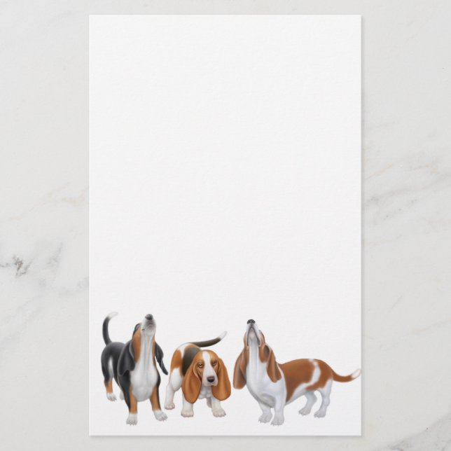 Basset Trio Stationary Stationery (Front)