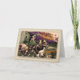 Basset watch dogs card