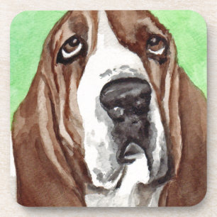 Basset Watercolor Coaster