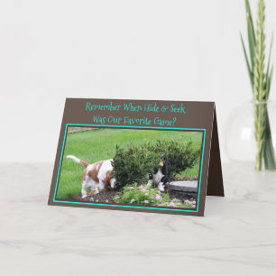 Bassets Playing "Hide & Seek" On Birthday Card