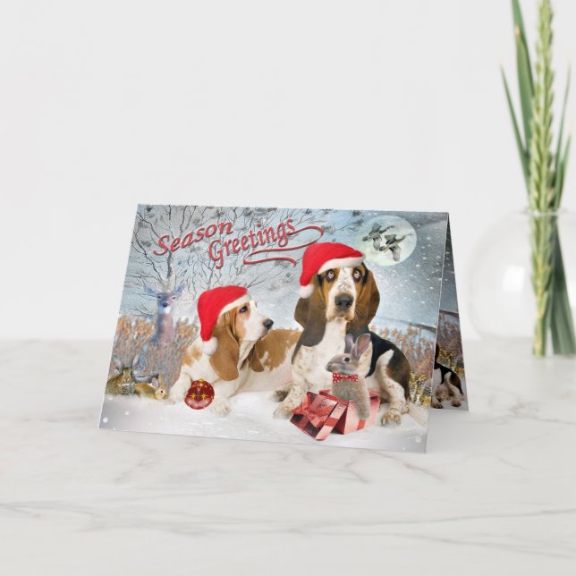 Bassets Season Greetings cards (Front)