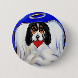 Bassett Hound Angel 6 Cm Round Badge