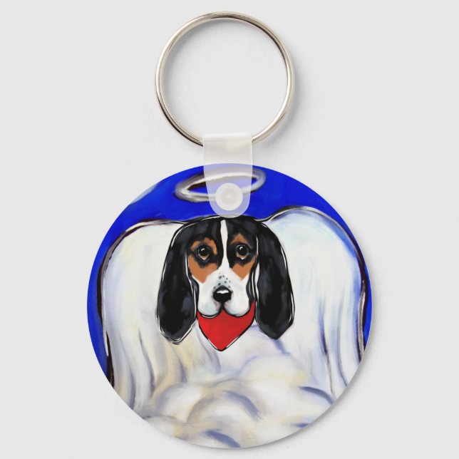 Bassett Hound Angel Key Ring (Front)