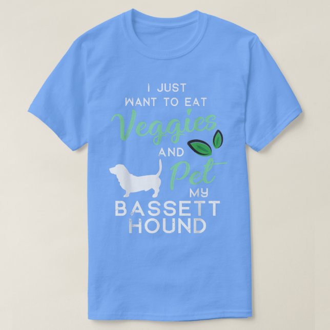 Bassett Hound Funny Vegan Dog Lover Owner Xmas Bir T-Shirt (Design Front)