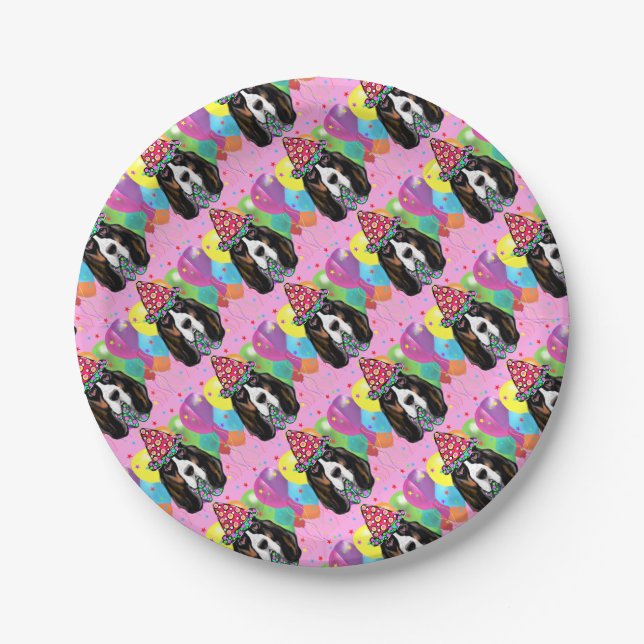 Bassett Hound Paper Plate (Front)